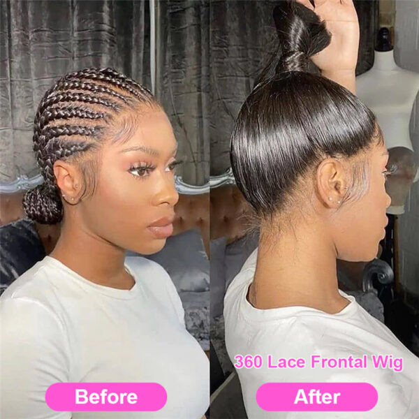 Straight Transparent 360 Lace Front Wig Human Hair Wigs - Image 3